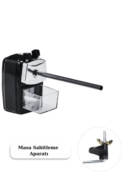 Mas Kollu Masa Tipi Metal Kalemtraş Küçük Siyah 6730 - 2