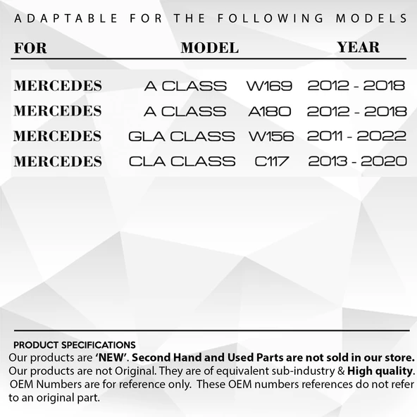 Mercedes CLA GLA Class A180 için Panoramik Sunroof Kızak Tamir Seti-62.7 cm - 5