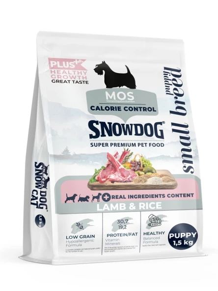 Snow Dog Plus Düşük Tahıllı Mini Yavru Kuzu Etli Köpek Maması 1,5 Kg