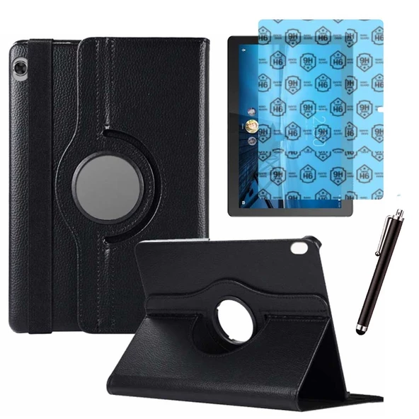 Lenovo Tab M10 TB X505F Uyumlu Kılıf Ekran Koruyucu Ve Kalem Set Siyah ürün görseli 1