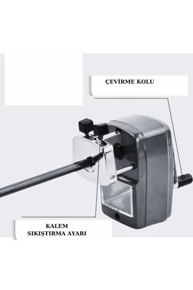 Mas Kollu Masa Tipi Metal Kalemtraş Küçük Lacivert 6730 - 8