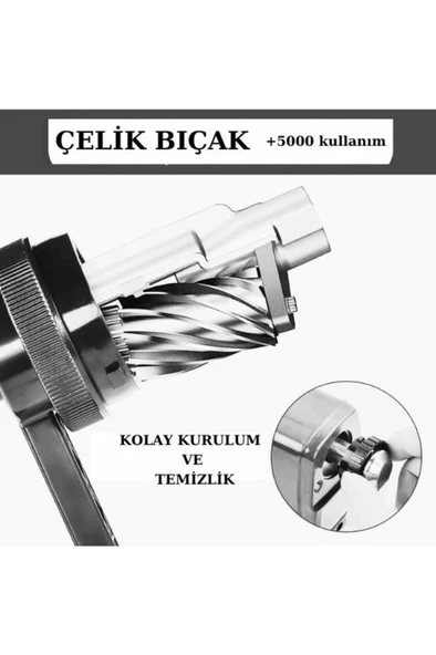 Mas Kollu Masa Tipi Metal Kalemtraş Küçük Lacivert 6730 - 7