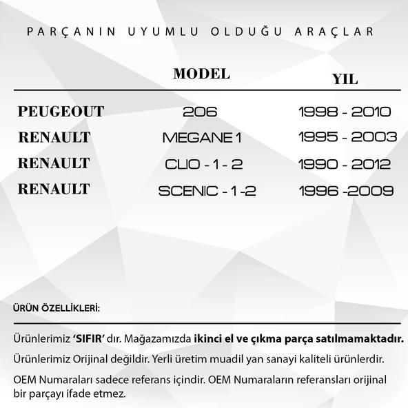 Peugeot 206 1998–2010 için Sunroof Motor Tamir Dişli Demir Milli - 3