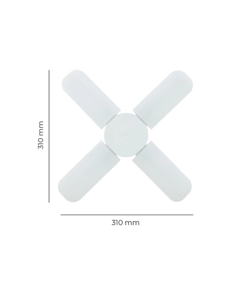 36W 4 Kanat Pervane Ampul 6500K Beyaz Işık - 4