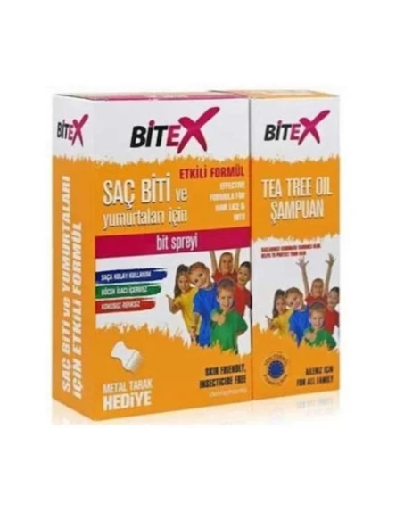 Bitex Bit Spreyi 100 ml + Şampuan 150 ml Çelik Tarak Hediyeli