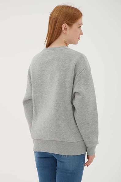 FASHION FRIENDS KADIN BASKILI SWEAT 23K0159K1 - 5