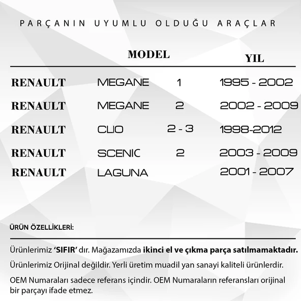 Renault Megane,Clio,Laguna için Jant Kapak Açma Anahtar Tamir Seti - 2