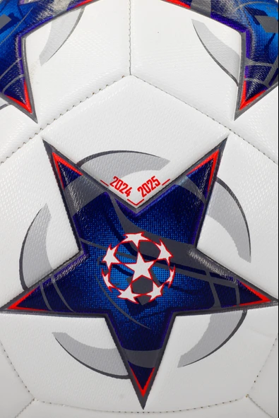 3lü Set Futbol Topu Tekmelik Şampiyonlar Ligi Pompalı Sert Zemin Halı Saha Futbol Topu Mavi No:5 - 6