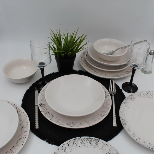 Spot 8 Parça Yemek Takımı Siyah - 4