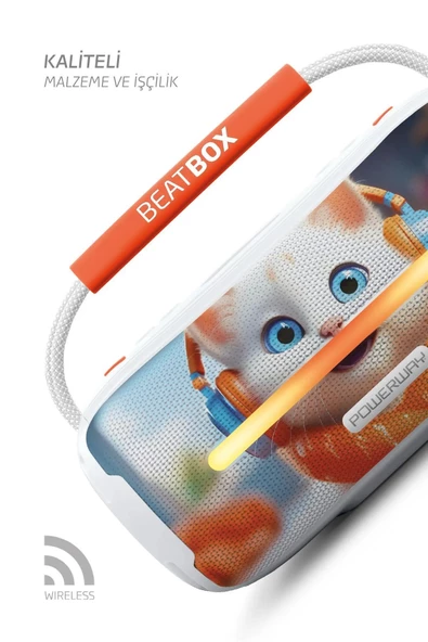 Powerway Beatbox Animals Kedi Led Işıklı Ses Bombası Usb Sd Aux Bluetooth Hoparlör 20W - 2