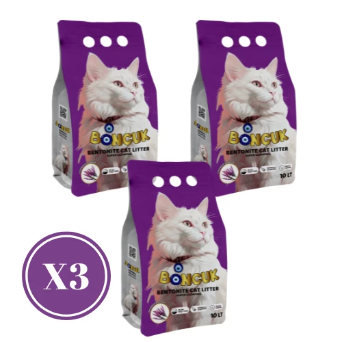 BONCUK LAVANTA KOKULU 10L X 3 KEDİ KUMU