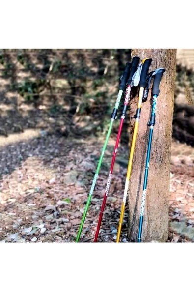 Ayarlanabilir Trekking Batonu Alüminyum Dayanıklı Kaymaz ve Ter Emici Sap - 2 Adet - 8