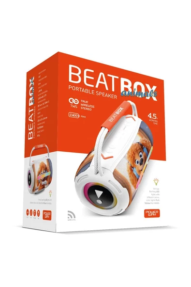 Powerway Beatbox Animals Köpek Led Işıklı Ses Bombası Usb Sd Aux Bluetooth Hoparlör 20W - 5
