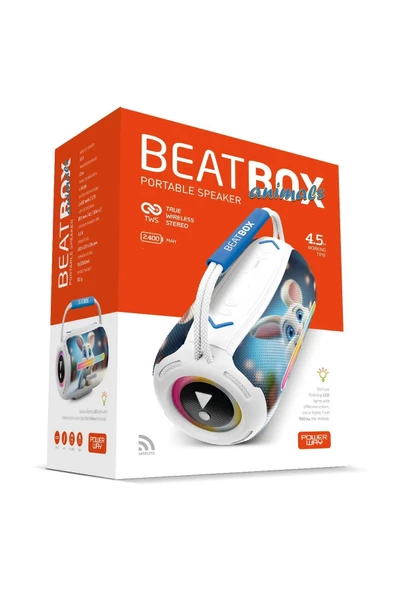 Powerway Beatbox Animals Tavşan Led Işıklı Ses Bombası Usb Sd Aux Bluetooth Hoparlör 20W - 5