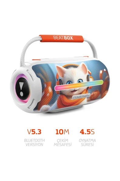 Powerway Beatbox Animals Kedi Led Işıklı Ses Bombası Usb Sd Aux Bluetooth Hoparlör 20W - 3