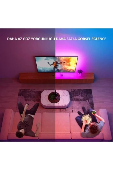 5M RGB LED Şerit Işık – Müzik ve Ses Senkronizasyonu,Bluetooth, Telefon Kontrolü, Zamanlayıcı - 4