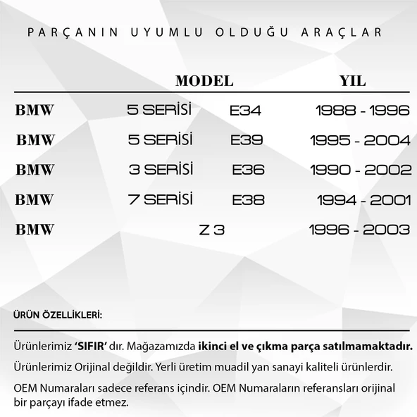 BMW E34, E36, E38, E39, Z3 için Vanos Tamir Takımı - 5