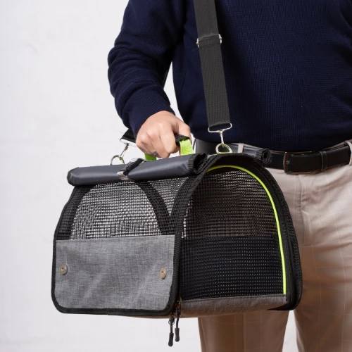 Yıkanabilir Plastik Fileli Kedi Köpek Taşıma Çantası Flybag Model - Resim 3