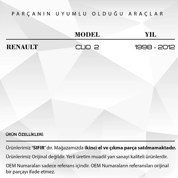 Renault Clio 2 için Su Fıskiye Memesi - 2