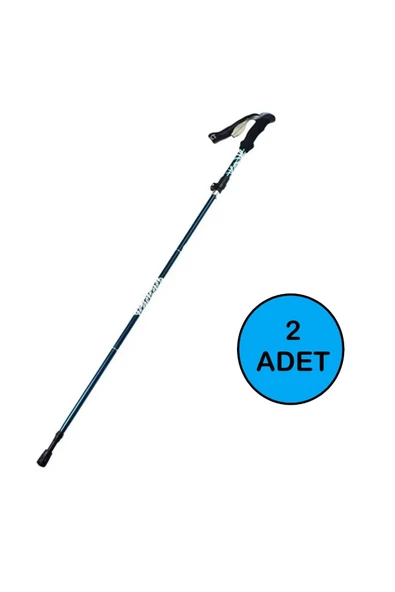 Ayarlanabilir Trekking Batonu Alüminyum Dayanıklı Kaymaz ve Ter Emici Sap - 2 Adet - 2
