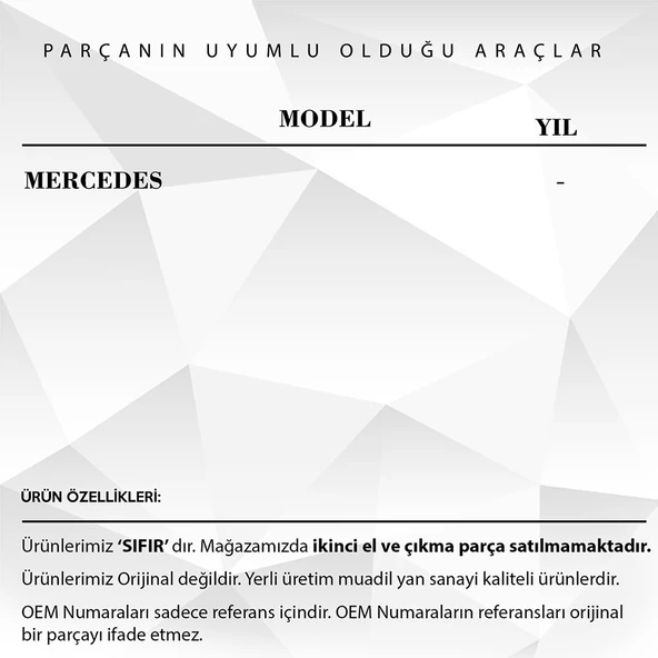 Mercedes  için Arka Güneşlik Motoru Dişlisi (Type 1) - 2