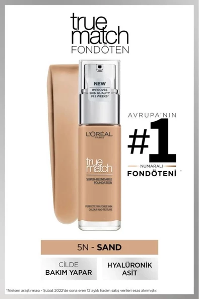 L'Oreal Paris L'oréal Paris True Match Bakım Yapan Fondöten 5n Sand