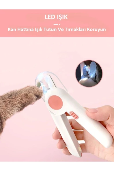 Yüksek Hassasiyetli LED Işıklı Evcil Hayvan Tırnak Makası ve Törpü Ergonomik Tasarım ve Kaymaz Tutuş - 4