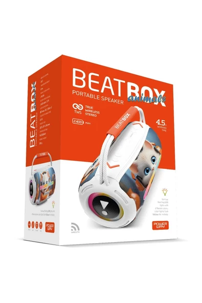 Powerway Beatbox Animals Kedi Led Işıklı Ses Bombası Usb Sd Aux Bluetooth Hoparlör 20W - 5