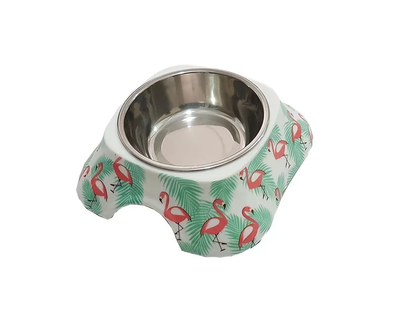 Bobo Kedi Köpek Melamin Mama Su Kabı BO-3138H(A5) 150 ML Flamingo ürün görseli