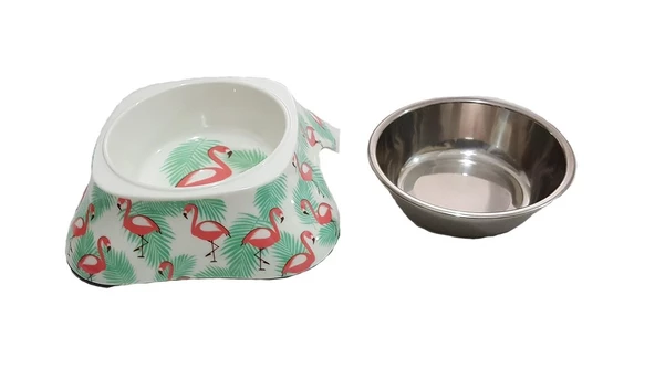 Bobo Kedi Köpek Melamin Mama Su Kabı BO-3138H(A5) 150 ML Flamingo - Resim 2