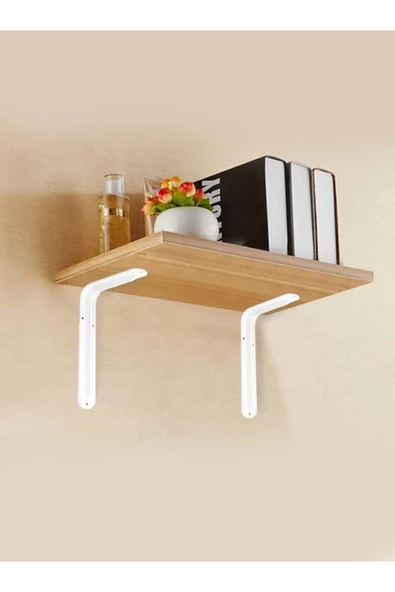SPRENDA  Raf Altı Ayak Raf Tutucu L Demir 13 X 18 Cm Beyaz Montaj Aparatı (2 Adet)