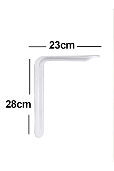 SPRENDA  Raf Altı Ayak Raf Tutucu L Demir 23 X 28 Cm Beyaz Montaj Aparatı (2 Adet) - 4