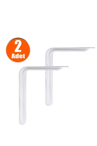 SPRENDA  Raf Altı Ayak Raf Tutucu L Demir 13 X 18 Cm Beyaz Montaj Aparatı (2 Adet) - 2