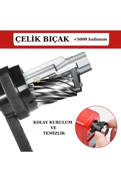 Mas Kollu Masa Tipi Metal Kalemtraş Büyük Kırmızı 6732 - 5