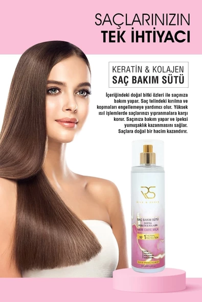 RİSE&SHİNE KERATİN KOLAJEN SAÇ BAKIM SÜTÜ 200 ML - 3