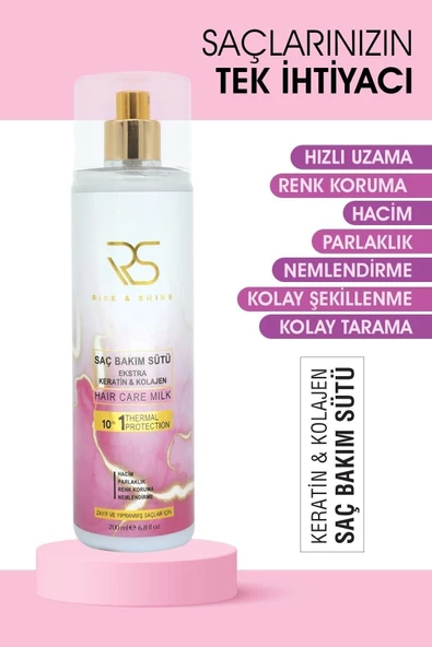 RİSE&SHİNE KERATİN KOLAJEN SAÇ BAKIM SÜTÜ 200 ML