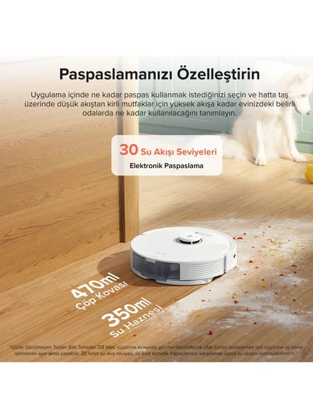 Roborock Q8 Max Plus Çöp Istasyonlu Akıllı Robot Süpürge Beyaz - 3
