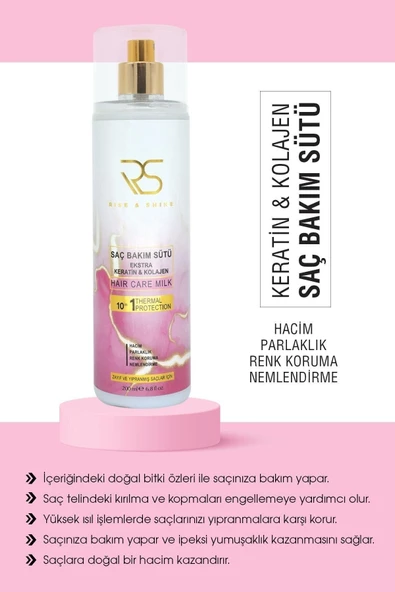 RİSE&SHİNE KERATİN KOLAJEN SAÇ BAKIM SÜTÜ 200 ML - 2