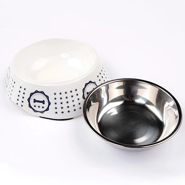 Bobo Melamin Kedi Köpek Mama Kabı BO-3134H(A5) 150 ML Kemik - 2