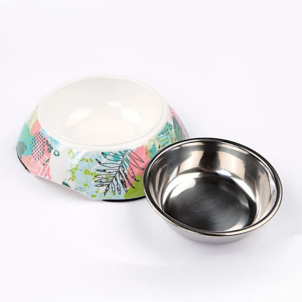 Bobo Melamin Kedi Köpek Mama Kabı BO-3134H(A5) 150 ML Soyut - Resim 2