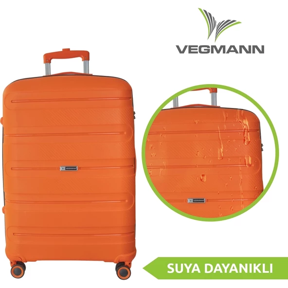 Vegmann Polipropilen (PP) Atlas Turuncu Orta Boy Valiz - 3