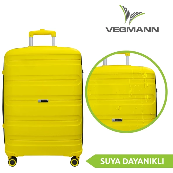 Vegmann Polipropilen (PP) Atlas Sarı Orta Boy Valiz - 8