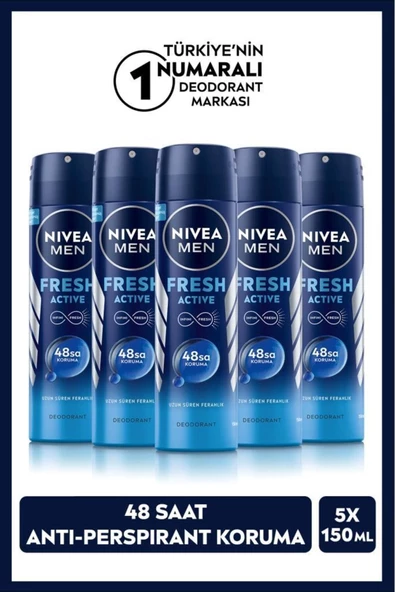 Nivea Fresh Active Erkek Deodorant 150 ml X5