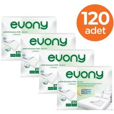 Evony 60 X 90 Yatak Koruyucu Örtü 30 lu 4 Paket 120 adet