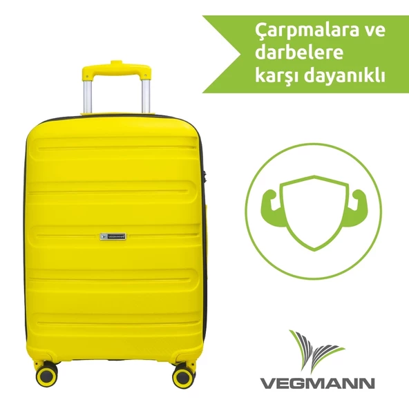 Vegmann Polipropilen (PP) Atlas Sarı Orta Boy Valiz - 7