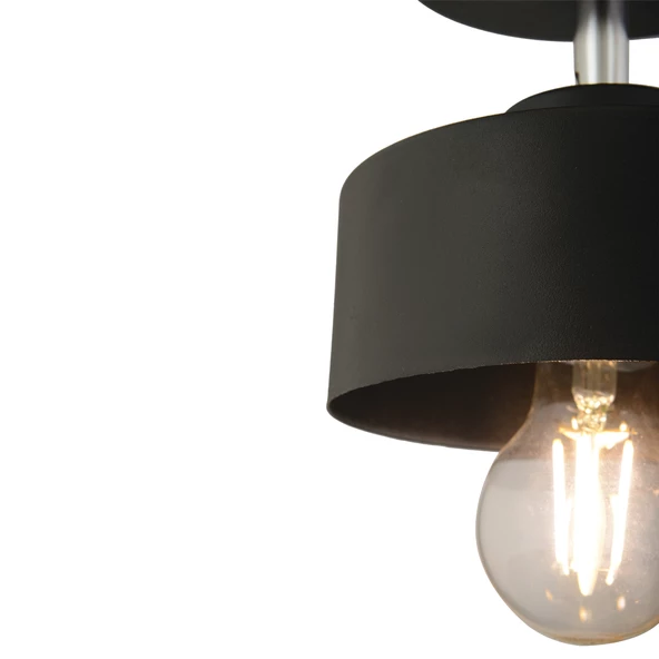 Apliqa Meriç Tekli Siyah Plafonyer Modern Retro Genç Odası Mutfak Salon Avize - Resim 4