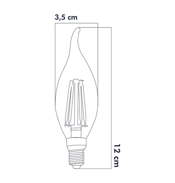 Led Rustik E14 Ampul Kıvrık Uç 6W 3000K Gün Işığı ERD-83 - 2