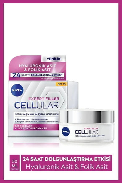 Nivea Cellular Expert Filler Yoğun Yaşlanma Karşıtı Spf15 Gündüz Ve Gece Bakımı 2'li Krem Seti - 2