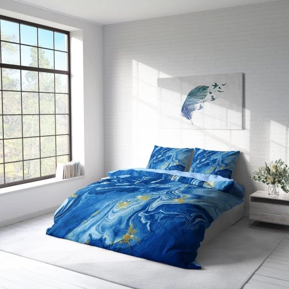Monohome Bluedream 3D Pamuk Saten Çift Kişilik Nevresim Takımı - 2
