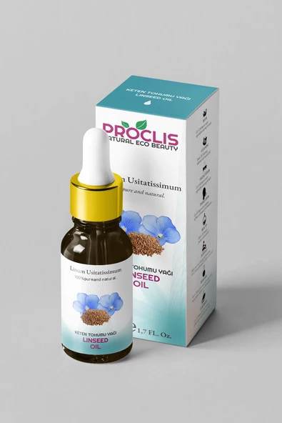 PROCLİS Soğuk Sıkım % 100 Doğal Keten Tohumu Yağ, Sabit Yağ, Linseed Oil 50 ml